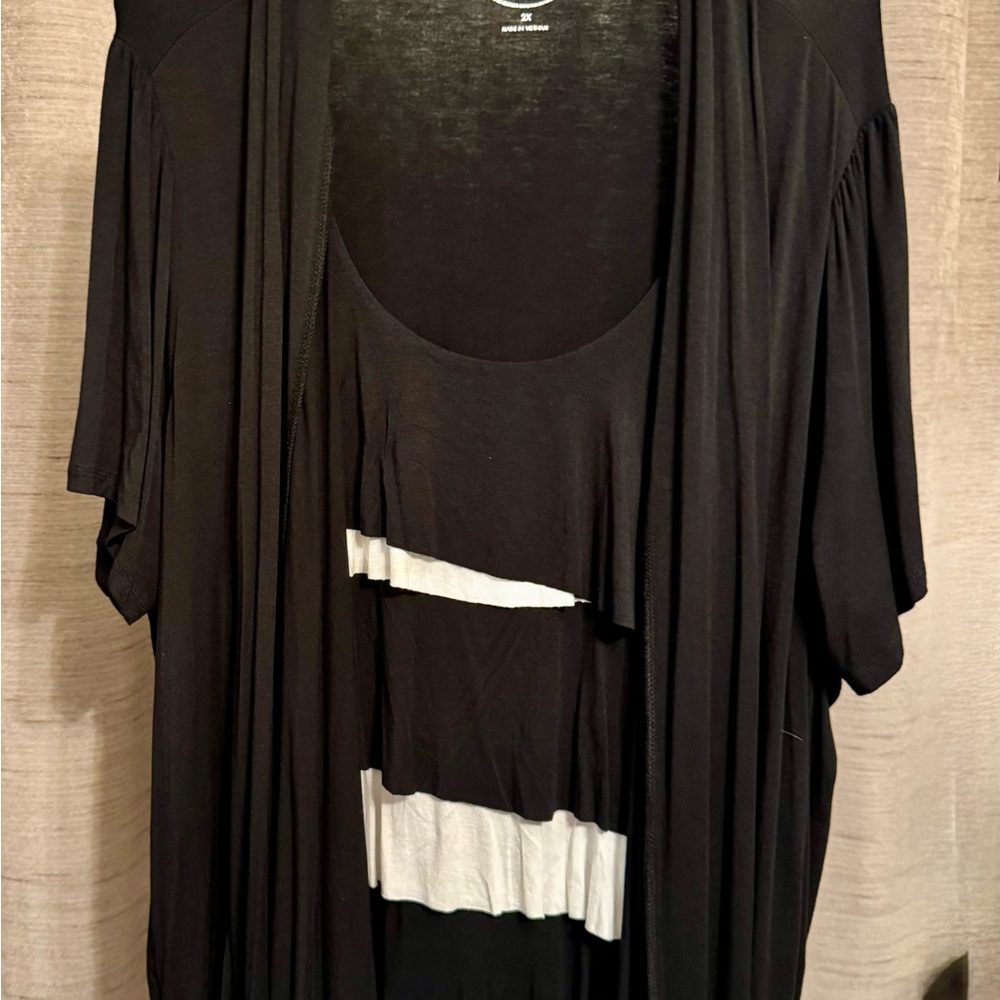 Elegant Black and White Women's Blouse